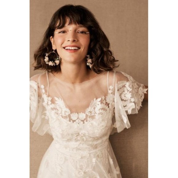 BHLDN Willowby Heartleaf Wedding Gown Ivory Size 2 and 14 NEW - Picture 4 of 13